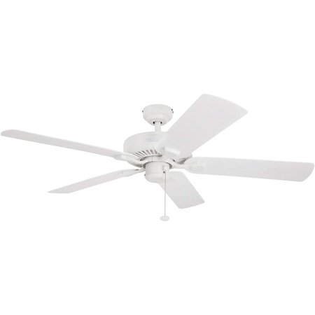 HONEYWELL CEILING FANS Belmar, 52 in. Indoor/Outdoor Ceiling Fan with  No Light, White 50198-40